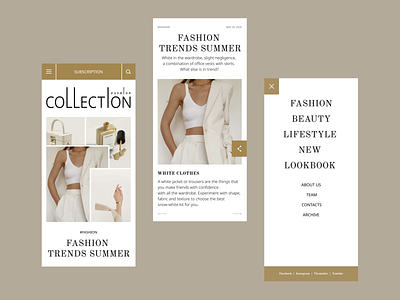 Fashion Magazine Mobile branding clean concept design dribbble fashion graphicdesign interface layout logo magazine minimal minimalism mobile trends ui ux