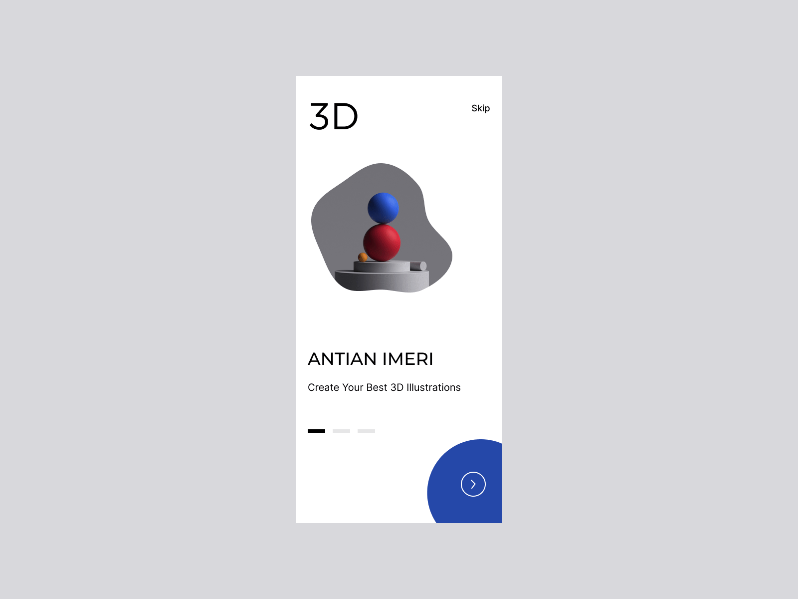 Onboarding animation 3d android animation blue cleandesign concept design ios minimalism mobile motion onboarding screens ui ux