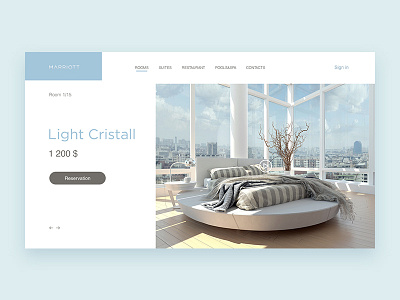 Marriott  - concept page of hotel room