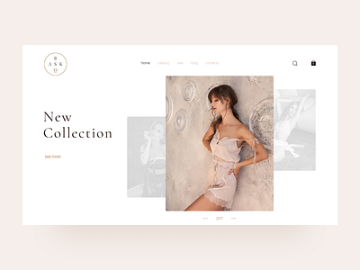 E-commerce shop (home page) clean concept design e commerce fashion grid home page interface minimal pastel color shop store ui ux webdesign website