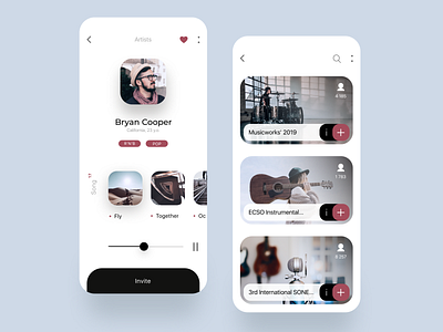 Music Talents Mobile App app design blue concept dailyui design digital dribbble homepage interface ios minimal mobile music app product design ui ux