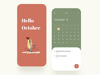 Calendar Mobile App color concept dailyui design dribbble figmadesign interface ios minimal mobile ui ux