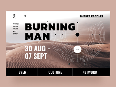 Burning Man Home Page clean concept dailyui design dribbble fonts homepage interface minimal trenddesign trends trends 2020 typography ui ux web website website concept weddesign