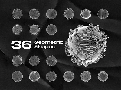 36 Geometric Shapes geo minimal poster vector
