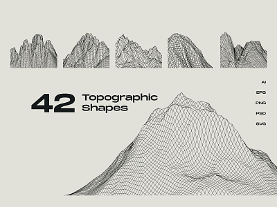 42 Topographic Shapes abstract cartography geography land map mountain topographic