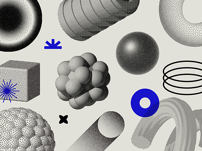 105 Halftone Shapes and Elements