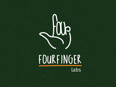 Four Finger Lab creative logo design minimalist modern organic logo design playful logo