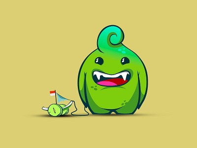 Little Monster character creative logo design cute illustration modern monster mash playful logo