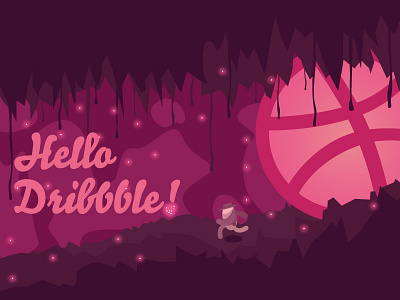 Hello Dribbble! caves dribbble illustration illustrator indiana jones