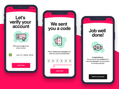 Verification Code Process adobe xd code icon design layout design ui design verification