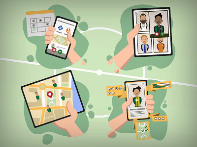 Football (Soccer) Webapp Service Illustration