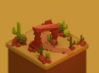 Tiny worlds: Cactus Valley 3d 3d animation 3d modelling blender design illustration