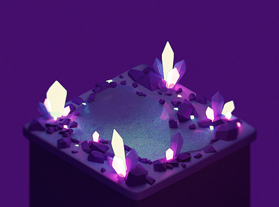 Tiny Worlds: Crystal Cave 3d 3d animation 3d modelling animation blender design illustration