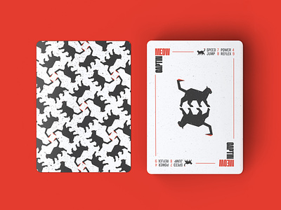 Captain MEOW Playing Cards cards design game icon logo logodesign logos pattern playing playingcards vector