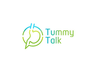 Tummy Talk - Logo app blue branding gradiant icon illustration line art logo mark medical stomach symbol vector