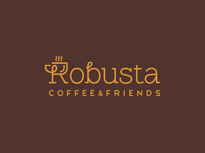 Robusta Cafe - Logo branding cafe cafe logo coffeee design icon line art logo restuarant type typography vector