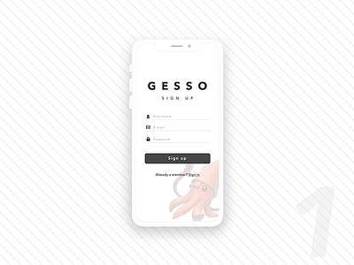 Sign Up app challenge daily dailyui sign up signup squid ui