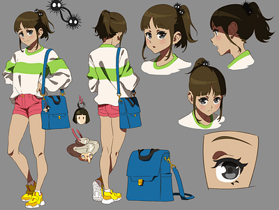 Chihiro Spirited Away 2d animation 2d character animation cartoon character character design clothes design girl illustration