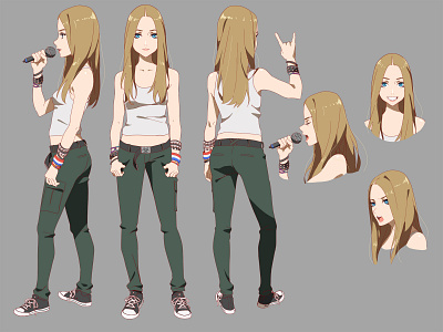 Avril character character design clothes design girl illustration rock and roll singer