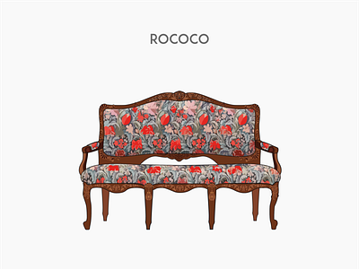 Rococo deck chair deck flat furniture sofa vector