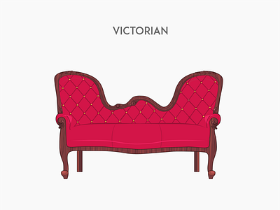 Victorian deck flat furniture sofa vector