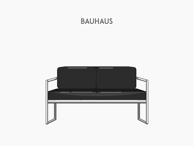 Bauhaus sofa chair deck flat furniture sofa vector