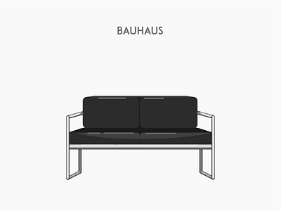 Bauhaus sofa chair deck flat furniture sofa vector