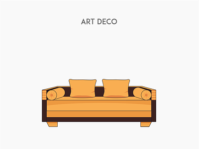 Art Deco sofa chair deck flat furniture sofa vector