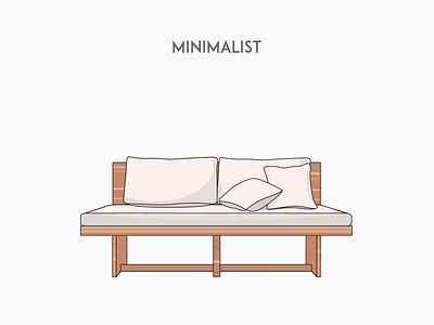 Minimalist sofa flat furniture sofa vector