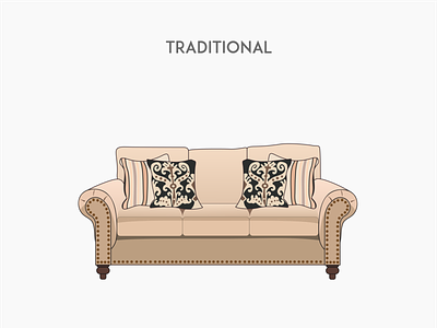 Traditional sofa flat furniture sofa