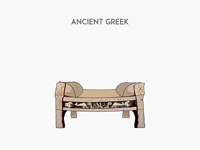 Ancient Greek bed bed flat furniture vector