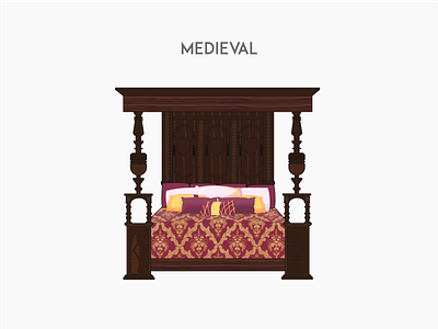 Medieval bed bed flat furniture
