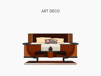 Art Deco bed bed furniture vector
