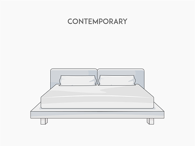 Contemporary bed bed flat vector