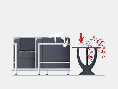 Cat & Sofa cat flat furniture illustration interior sofa vector