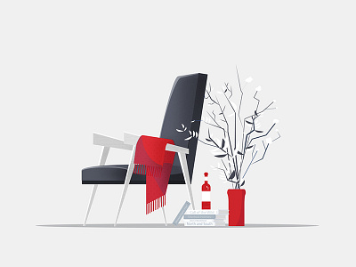 Wine drinkers chair chair flat flower furniture illustration vector wine