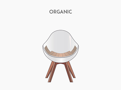 Organic chair flat furniture illustration organic vector