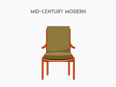 Mid-century modern chair flat furniture mid century modern vector