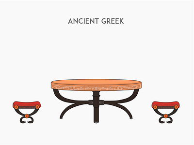 Ancient Greek ancient greek chair flat furniture illustration vector