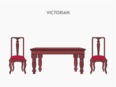 Victorian chair flat furniture vector victorian