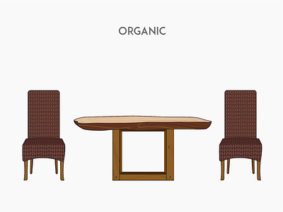 Organic chair flat furniture organic vector