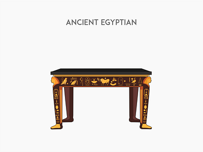 Ancient Egyptian desk ancient egyptian chair flat furniture illustration vector
