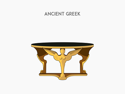 Ancient Greek deck ancient greek chair flat furniture vector