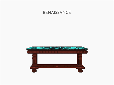 Renaissance chair flat furniture illustration renaissance vector