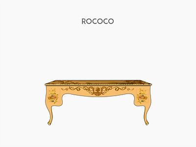 Rococo deck chair flat furniture rococo vector