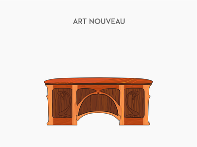 Art Nouveau deck chair deck flat furniture vector
