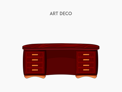 Art Deco deck art deco chair flat furniture vector