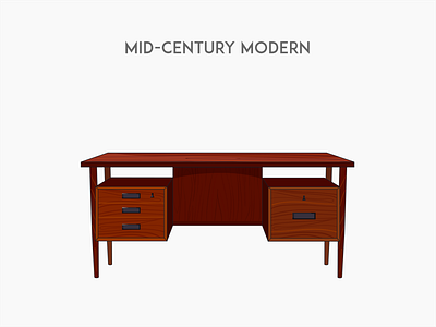 Mid-century modern deck chair flat furniture mid century modern vector