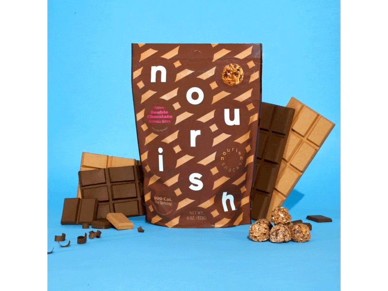 Double Chocolate Nourish Snacks 2d animation color design instagram stop motion stopmotion