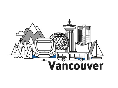 Vancouver CityScape ai canada city cityscape draw illustration transit translink transportation vancouver